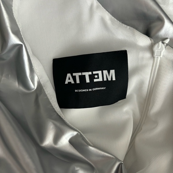 Attem Space Silver Chrome Sunday Maxi Dress Vegan Leather - Picture 6 of 7